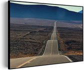 Akoestisch Schilderij Deathvalley Road Rechthoek Horizontaal Basic XL (120 x 86 CM) - Akoestisch paneel - Akoestische Panelen - Akoestische wanddecoratie - Akoestisch wandpaneel