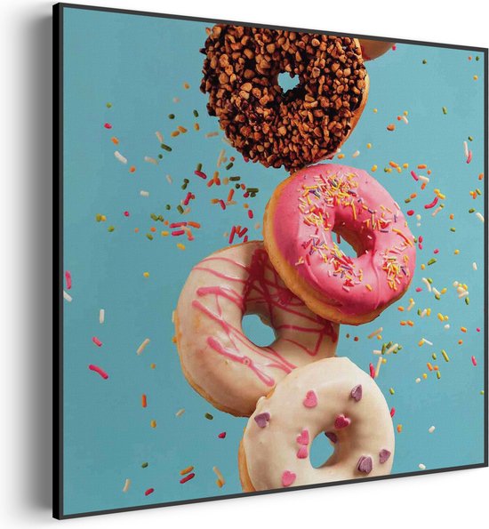 Akoestisch Schilderij Donuts Vierkant Pro S (50 X 50 CM) - Akoestisch paneel - Akoestische Panelen - Akoestische wanddecoratie - Akoestisch wandpaneel