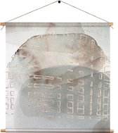 Textielposter Abstract Rustige Tinten met Accent 01 Vierkant XXXL (120 X 120 CM) - Wandkleed - Wanddoek - Wanddecoratie