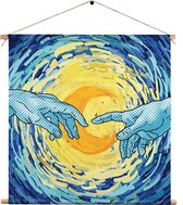Textielposter De Slaapwandeling Naar De Maan Vierkant XL (60 X 60 CM) - Wandkleed - Wanddoek - Wanddecoratie