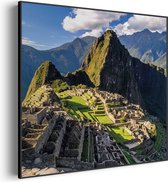 Akoestisch Schilderij Machu Picchu Vierkant Pro XXL (140 X 140 CM) - Akoestisch paneel - Akoestische Panelen - Akoestische wanddecoratie - Akoestisch wandpaneel