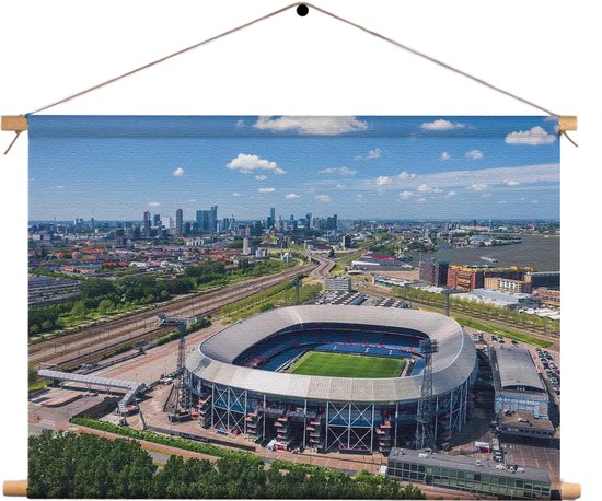 Textielposter Stadion Feijenoord De Kuip 02 Rechthoek Horizontaal M (30 X 40 CM) - Wandkleed - Wanddoek - Wanddecoratie