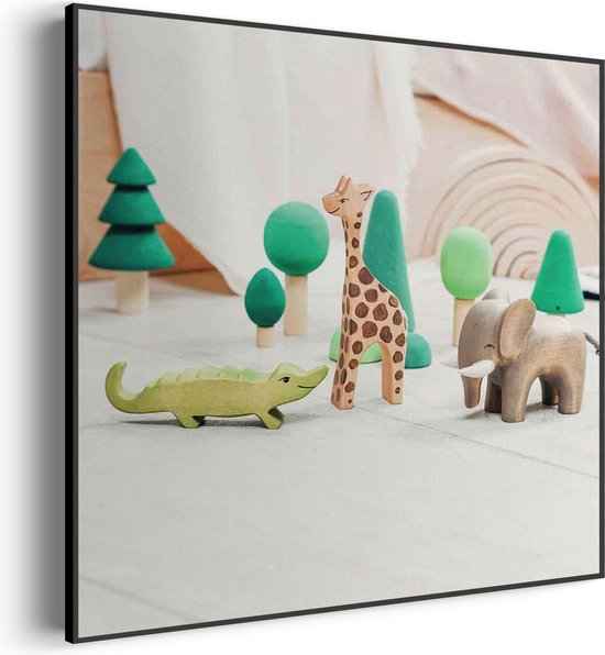 Akoestisch Schilderij Kinderspeelgoed Vierkant Basic XL (100X100) - Akoestisch paneel - Akoestische Panelen - Akoestische wanddecoratie - Akoestisch wandpaneel
