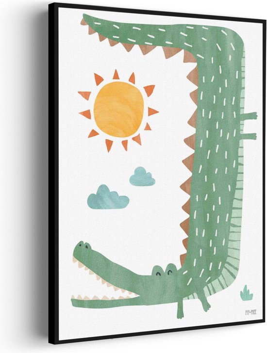 Akoestisch Schilderij De Grote Krokodil Rechthoek Verticaal Pro S (50 X 70 CM) - Akoestisch paneel - Akoestische Panelen - Akoestische wanddecoratie - Akoestisch wandpaneel