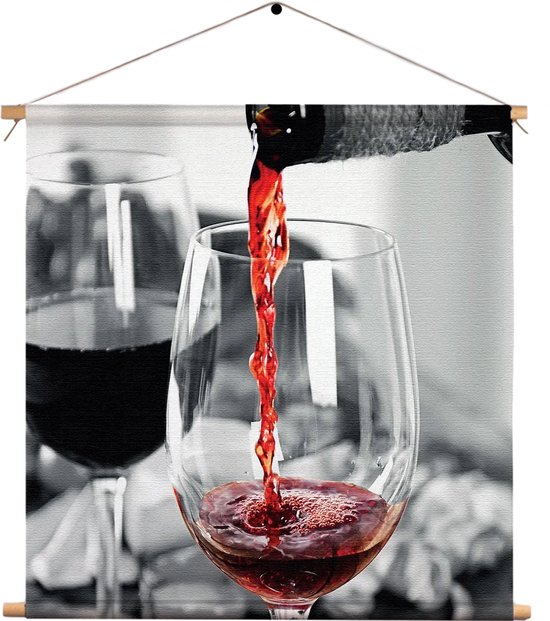 Textielposter Red Red Wine 02 Vierkant M (30 X 30 CM) - Wandkleed - Wanddoek - Wanddecoratie