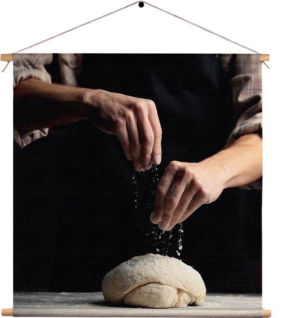 Textielposter The Bakery 03 Vierkant CM) - Wandkleed - Wanddoek - Wanddecoratie