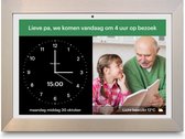 DayClock Generations10 Wit met Titaan Lijst; Dementieklok / Seniorenklok met beeldbellen, YouTube-video's, foto's, berichten en meer (tijdens de vader- en moederdagactie van 26 april t/m 30 juni met 6 maanden gratis abonnement)