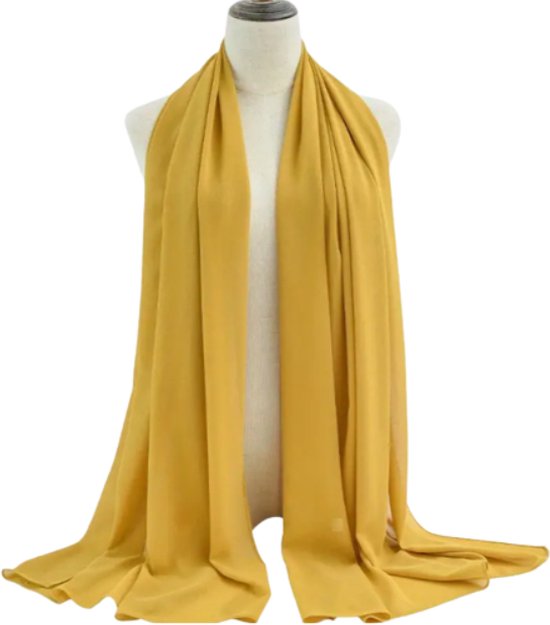 Hoofddoek sjaal mosterd geel - hoofddoek sjaal - hijab - moslim