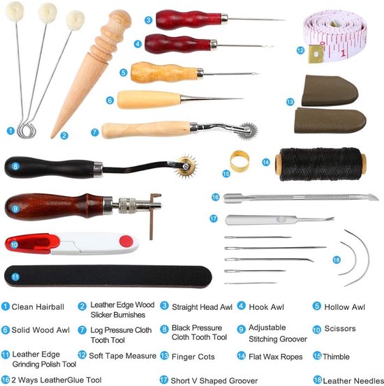 Kit 8 Outils Rainureurs Cuir - Formes U Et V En Acier Inoxydable Pour Maroquinerie