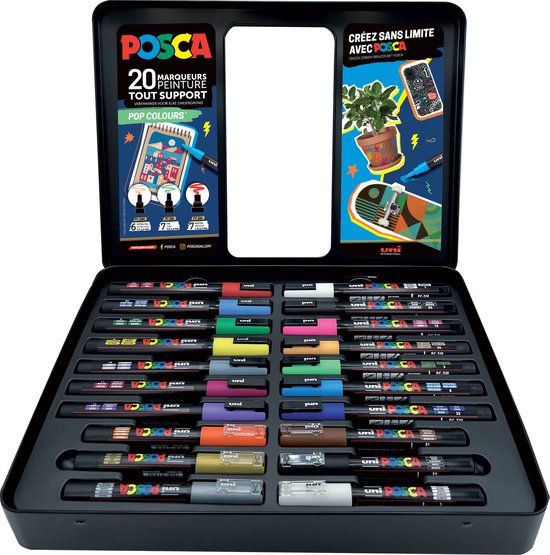 Set 4 posca PC5M couleurs Pop