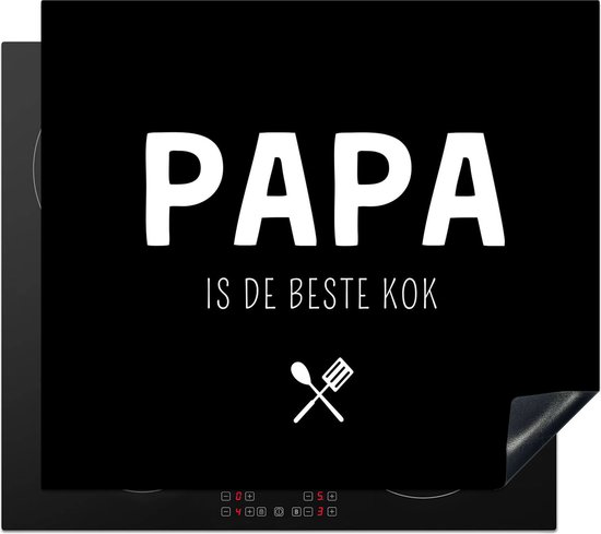 KitchenYeah inductie beschermer 58x51 cm - Quote - Papa - Kookplaataccessoires mannen - Vader cadeau kerst - Afdekplaat voor kookplaat - Antislip mat - Keuken decoratie inductieplaat - Inductiebeschermer - Inductiemat - Beschermmat fornuis