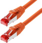 CAT6a S/FTP PIMF LSZH Oranje 0.5 meter - Netwerkkabel - Computerkabel - Kabel