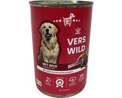 Hondenvoeding Natvoer Freds - Blik Vers Wild 12x400 Gr - Hoog Vochtgehalte, Volledige Maaltijd