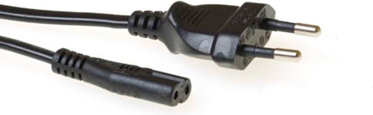Image of ACT Netsnoer Euro male - C7 female zwart 1 m AK5417