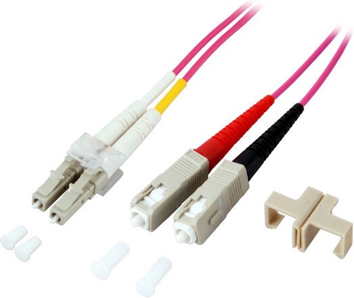 EFB Elektronik LC-SC 50/125µ Glasvezel kabel 10 meter OM4 Roze