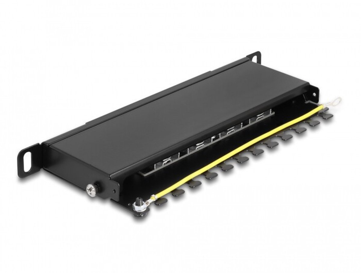 Image of 10 inch patch panel 8 poort CAT6a 0,5U zwart