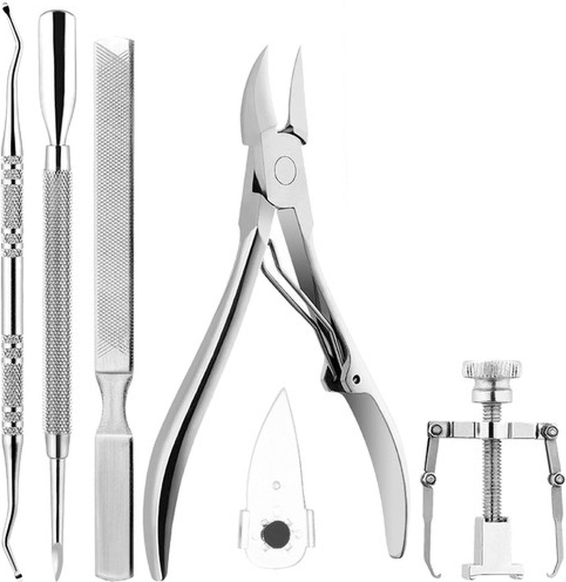 Goedkoopste 7-Delige Pedicure Set I Nagelverzorging Set I Manicure set I Ingegroeide Teennagel Nagel Set I RVS I Incl. Case