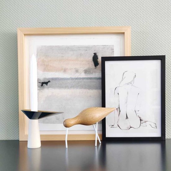 Normann Copenhagen Shorebird Vogel Decoratie Large Walnoot Messing