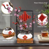 Mould King – bloc de construction de Bouquet de fleurs 10014, modèle de nœud chinois de prune, décoration de Table pour la maison