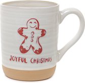 HOMLA Mug Molly style Noël Vaisselle de Noël mug style moderne, tendance et polyvalent capacité 400 ml en pierre de haute qualité couleur blanc 11 cm x 9 cm