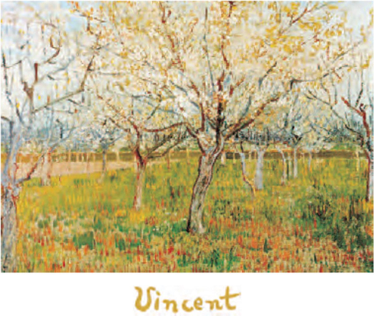 Catch Projecten Mini kunstposter - Vincent van Gogh - De boomgaard - 24x30 cm Multicolor