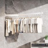 Bol.com droogrek voor kleding aan de muur droogrek voor wasgoed ruimtebesparend intrekbaar klerenhangerrek opvouwbaar kledingrek... aanbieding