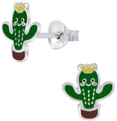 Joy|S - Zilveren cactus oorbellen