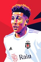 Gedson Fernandes Poster | Voetbal Poster | Pop Art Poster | Beşiktaş | Super Lig | 61x91cm | Wanddecoratie | Muurposter | Geschikt om in te lijsten