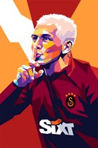 Lucas Torreira Poster | Voetbal Poster | Pop Art Poster | Galatasaray | Super Lig | 61x91cm | Wanddecoratie | Muurposter | Geschikt om in te lijsten