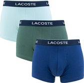Lacoste Classic Boxershorts Heren Groen Blauw Trunks 3-Pack - Maat L