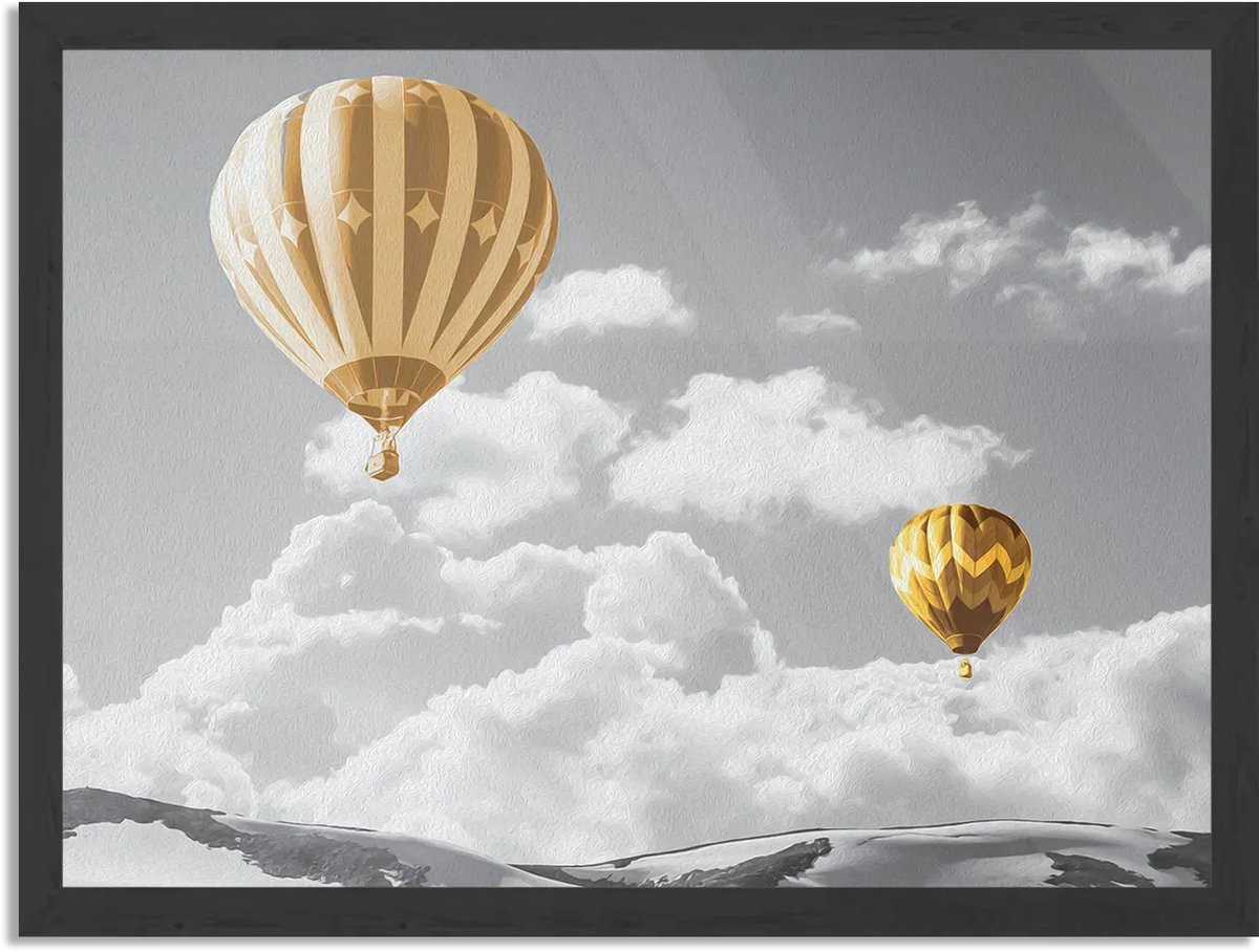 Poster De gele Ballon Rechthoek Horizontaal Met Lijst L (50 X 40 CM