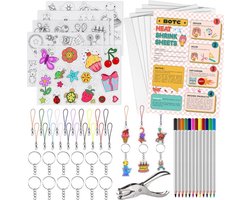 BOTC Krimpfolie set - 200-delig - Knutselen Krimpie Dimpie - Sieraden en sleutelhangers maken - Inclusief attributen en handleiding