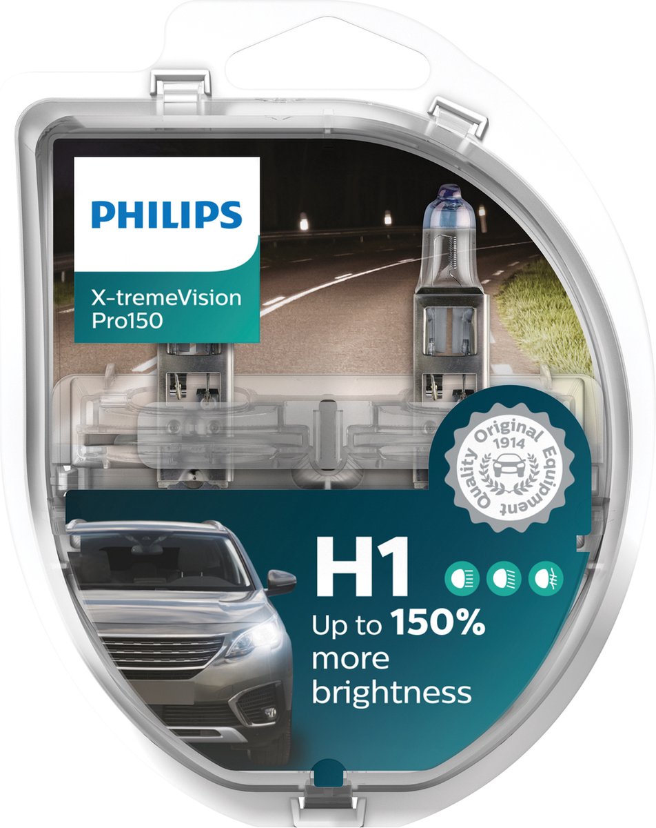 Philips X-tremeVision Pro150 H7 lampe pour éclairage avant +150%, set de 2  Blanc : : Auto et Moto