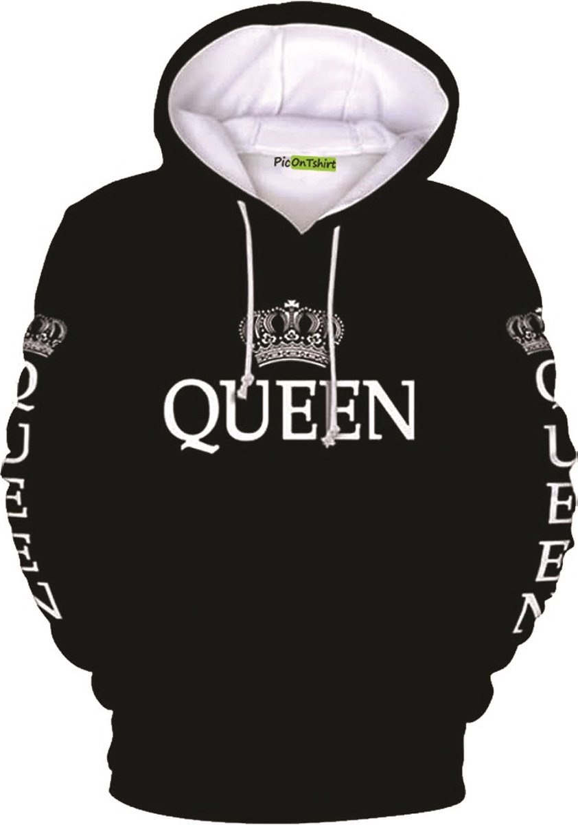 100% Katoenen Zwaargewicht Queen Capuchon Hoodies voor Dames Queen Hoodie for women van PicOnTshirt King en Queen bijpassende hoodies voor koppels L