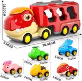 Dinosaurus Speelgoed 6 in 1 - Voor kinderen van 1, 2 en 3 jaar - Leuke vrachtwagen met lichten perfecte cadeau