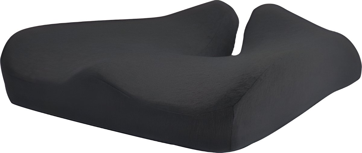 Ergonomisch Zwart Zitkussen met Traagschuim - Rug- & Stoelondersteuning, Orthopedisch Design, Geschikt voor Bureaustoel, Autostoel, Rolstoel - Comfortabel, Ademend en Stijlvol