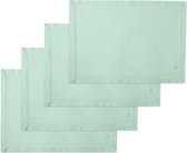 100% Cotton Hemstitch Placemats, Set of 4 with Mint Green Colour and Rectangular Size 48 x 32 cm for Dining Table Autumn Decoration, Halloween and Christmas - Machine Washable
