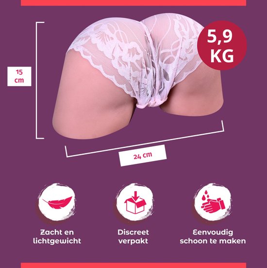 OurSecret® Nicole – Masturbator XL – 5,9 kilo – Pocket Pussy – Masturbators voor Man - Sex Toys voor Mannen - Dolls - 2 in 1 Vagina en Anus - Seksspeeltjes – Sexpop / Sekspop - Kunstvagina - OurSecret