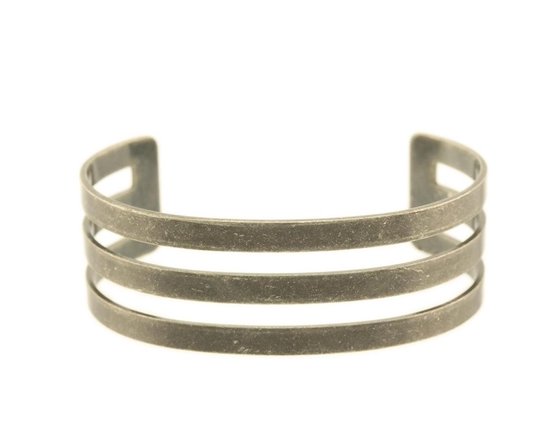 Behave Dames klem armband oud zilver-kleur 18 cm