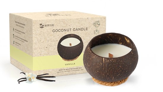 Namture Kokosnoot Kaars – Vanille Geurkaars - 50 Branduren - Vier Geuren - 300 ml Kokosnoot Wax – Duurzaam Cadeau