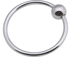 Banoch | Glansring Veronica Ø 40 mm | zilverkleurige metalen eikelring | cockring