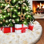 Kerstboomrokken, Kerstdecoraties Kerstboomrok, Kerstboom Rokken Kerstversiering wit Pluche Kerstmis Boom Rok Vakantie Boom Ornamenten Decoratie Voor Kerstmis
