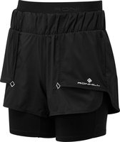 Ronhill | Tech Twin Short 2.0 | 2-in-1 Shorts | Dames - Black - S