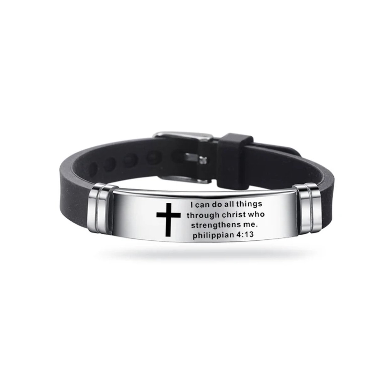 Christuals - Christelijke armband - Unisex - Zilver - I can do all things through Christ - Filipenzen 4 :13