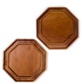 Khaya - octagon houten dinerbord - handgemaakt van natuurlijk materiaal