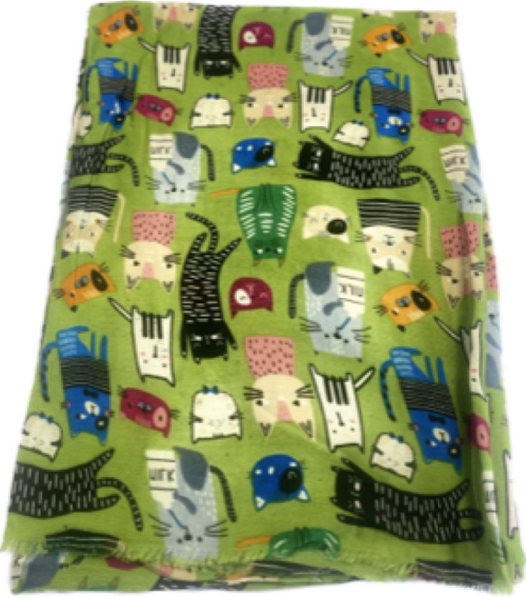 Leuke katten sjaal in 6 kleuren / 50% katoen met 50% viscose