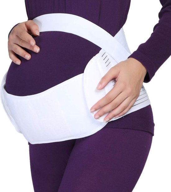Ondersteunende zwangerschapsband/-brace - rug, buik, buikband - zwart, beige of wit - Wit - XL