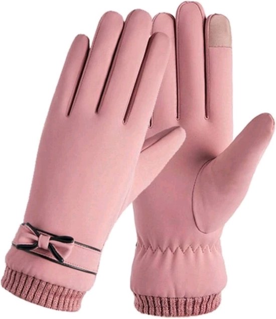 handschoenen winter - dames - Touchscreen - roze - one-size - windproof - waterproof - gloves for winter - handschoenen verwarmd