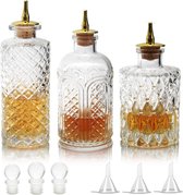 Cocktail Mengen Glazen Flessen Met Kurk Roestvrij Staal Dash Top, Antieke Professionele Home Bar Restaurantware Keuken Gift