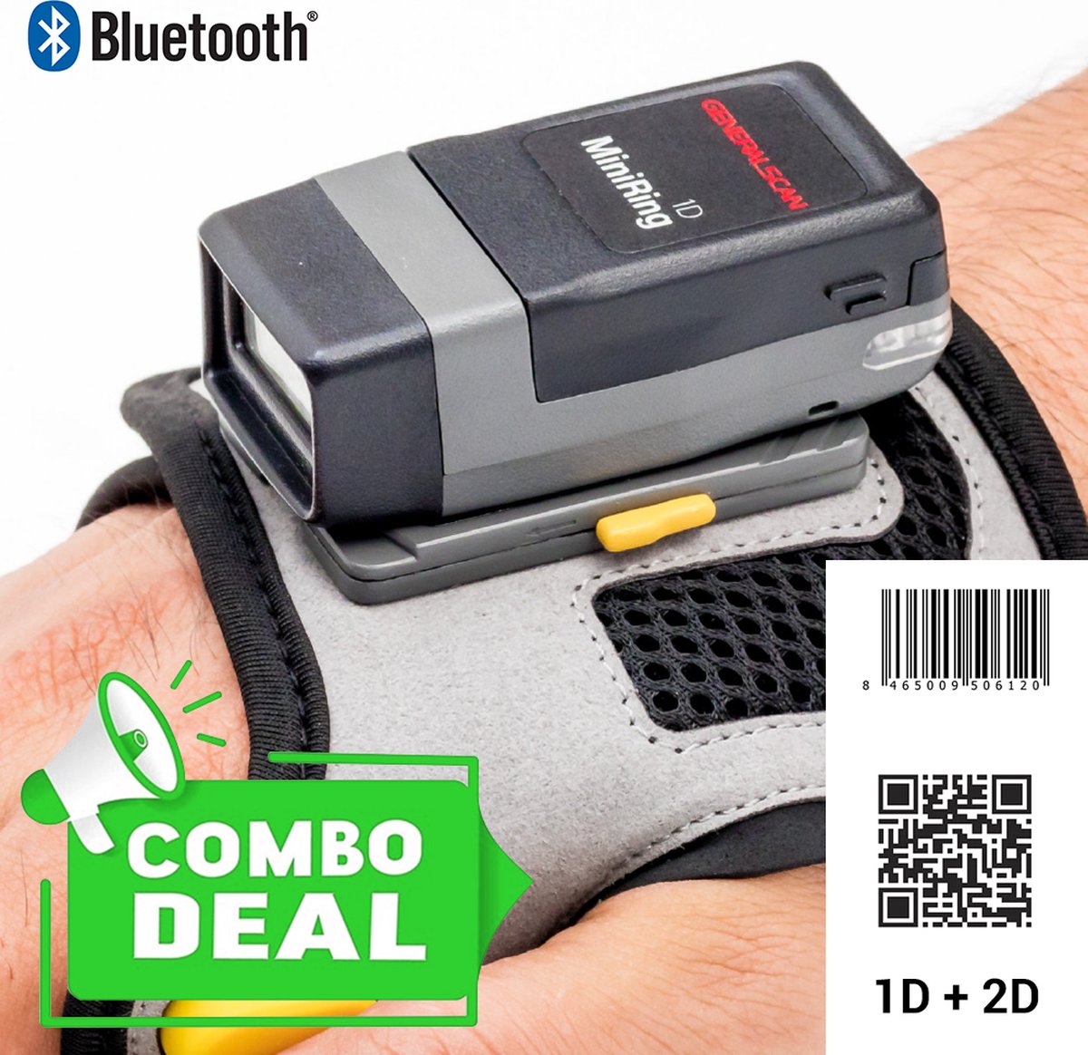 Generalscan GS R1521 with Scan Glove - Bluetooth 2D Barcode scanner - Combi Deal - 2D-barcodes - Handscanner